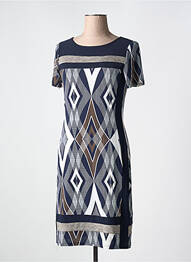 Rochie midi imprimeu fantezie mâneci scurte albastru GEVANA femeie