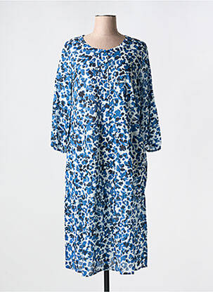 Rochie midi croială fluidă mâneci 3/4 albastru BARBARA LEBEK femeie