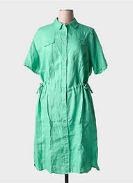 Rochie midi țesătură crep mâneci scurte verde BARBARA LEBEK femme
