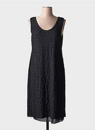Rochie midi croială fluidă fără mâneci negru QUATTRO femme