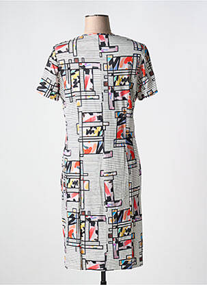 Rochie midi imprimeu fantezie mâneci scurte negru GUY DUBOUIS femeie