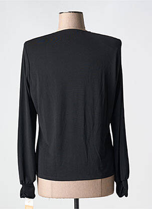 Top elasticitate mâneci lungi negru ATIAN femeie