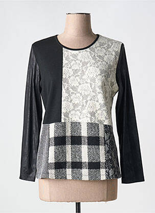 Top elasticitate mâneci lungi negru MERI & ESCA femeie