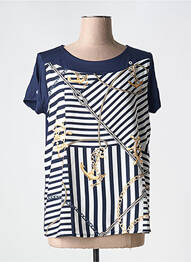 Tricou guler rotund mâneci scurte albastru GALMALLA femme