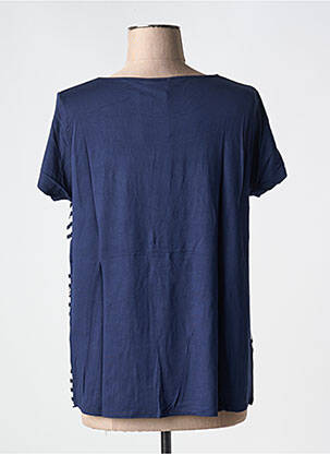 Tricou guler rotund mâneci scurte albastru GALMALLA femeie