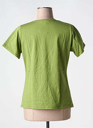 Tricou serigrafie mâneci scurte verde GALMALLA femeie