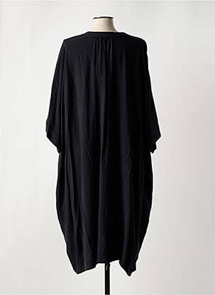Rochie midi mâneci 3/4 mâneci 3/4 negru MAT. femeie