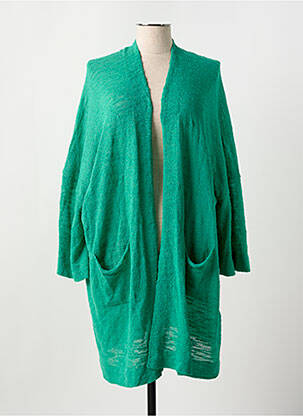 Vestă cu mâneci lungi verde MAT. femeie