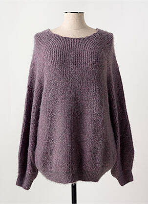 Pulover țesătură melanj mâneci lungi violet MAT. femeie