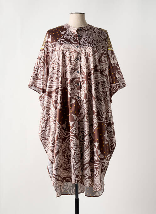 Tunică mâneci lungi maro MAT. femeie