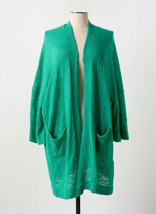 Vestă cu mâneci lungi verde MAT. femeie