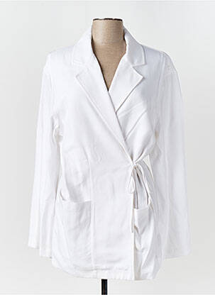 Jachete casual guler tip costum alb LUMINA femeie