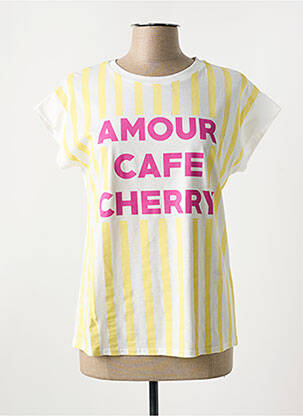 Tricou serigrafie mâneci scurte galben ALTAMIRA femeie