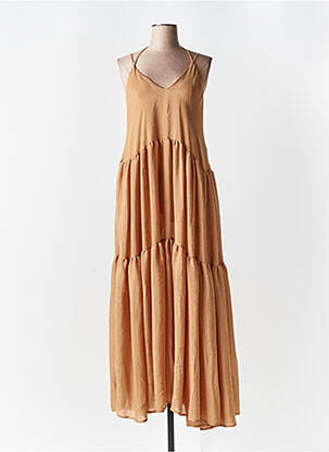 Rochie lungă maro LUMINA femeie