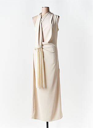 Rochie lungă bej ANGELA DAVIS femeie