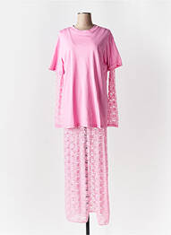 Rochie lungă mâneci lungi mâneci lungi roz LUMINA femeie