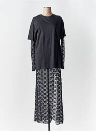 Rochie lungă mâneci lungi mâneci lungi negru LUMINA femeie
