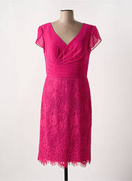 Rochie midi închidere cu fermoar la spate mâneci scurte roz FASHION NEW YORK femeie