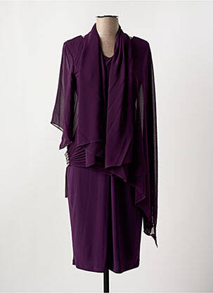 Rochie midi mâneci 3/4 mâneci 3/4 violet FASHION NEW YORK femeie