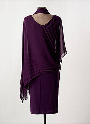 Rochie midi mâneci 3/4 mâneci 3/4 violet FASHION NEW YORK femeie
