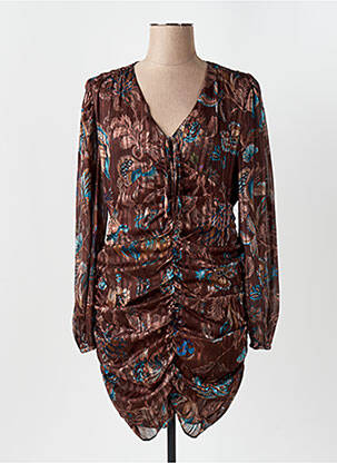 Rochie scurtă mâneci lungi mâneci lungi maro ALTAMIRA femeie