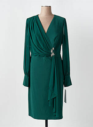 Rochie midi mâneci lungi mâneci lungi verde FASHION NEW YORK femeie