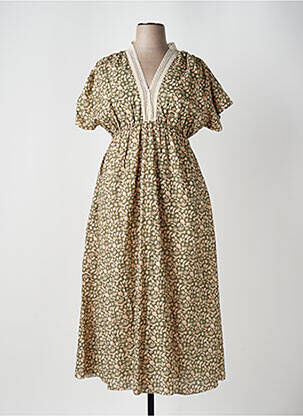 Rochie lungă mâneci scurte mâneci scurte verde ALTAMIRA femeie