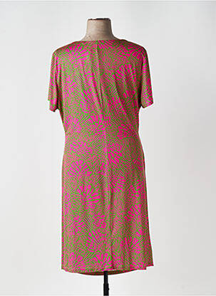 Rochie midi imprimeu fantezie mâneci scurte verde DIANA GALLESI femeie