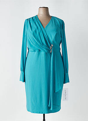 Rochie midi mâneci lungi mâneci lungi albastru deschis FASHION NEW YORK femeie
