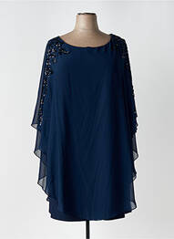 Rochie midi croială fluidă mâneci 3/4 albastru închis FASHION NEW YORK femeie