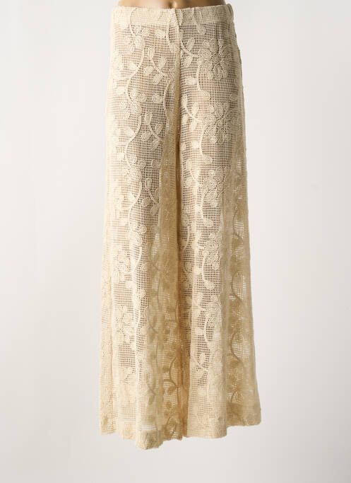 Pantalon larg bej LUMINA femeie