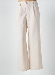 Pantalon drept țesătură crep talie înaltă bej EXQUISS'S femme