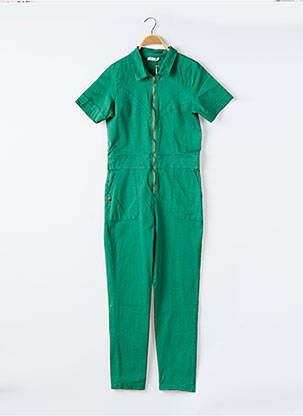 Salopetă-pantalon guler de bluză mâneci scurte verde PAKO LITTO femme