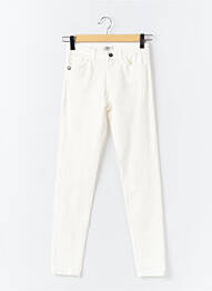 Pantalon slim țesătură poplin mărime normală alb PAKO LITTO femme