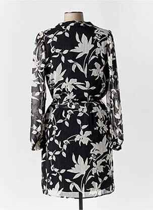 Rochie midi imprimeu floral mâneci lungi negru LPB femeie