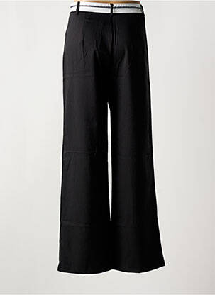 Pantalon evazat talie cu cleme talie înaltă negru PEACE N'LOVE femeie
