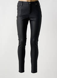 Pantalon slim țesătură acoperită mărime normală negru MARBLE femme