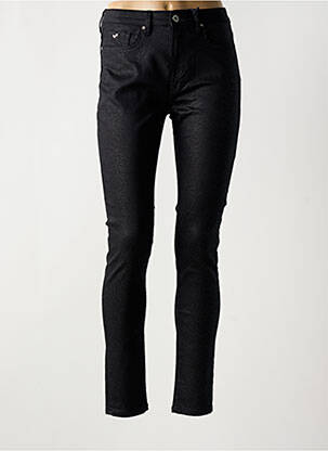 Pantalon slim țesătură poplin mărime normală negru KAPORAL femeie