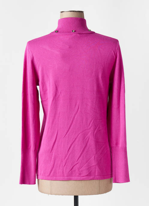 Pulover cu guler înalt roz MARBLE femeie