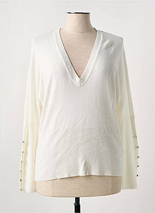 Pulover alb MARBLE femeie