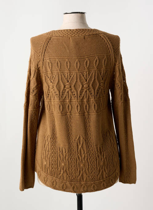 Vestă cu mâneci lungi croială cambrată maro BARILOCHE femme