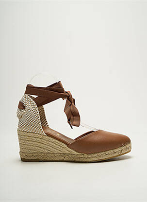Espadrile închidere cu șireturi toc de 7 la 9 cm maro LA MAISON DE L'ESPADRILLE femeie