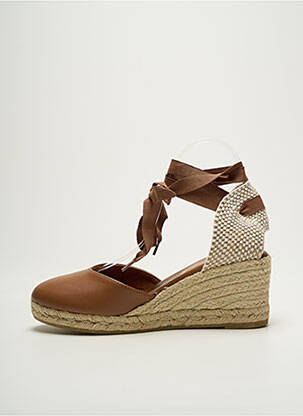 Espadrile închidere cu șireturi toc de 7 la 9 cm maro LA MAISON DE L'ESPADRILLE femeie