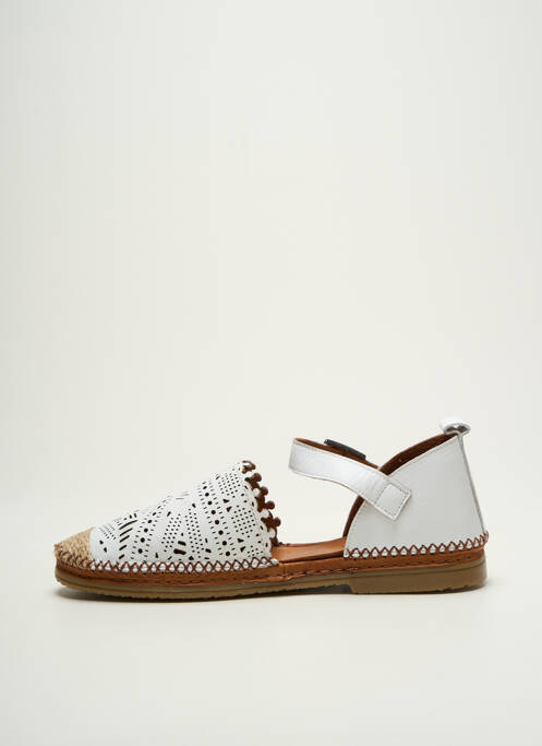 Sandale/pantofi decupați chiquet toc plat până la 3 cm alb COCO ET ABRICOT femme
