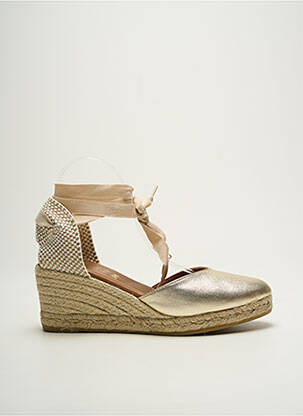 Espadrile țesătură satinată toc de 7 la 9 cm auriu LA MAISON DE L'ESPADRILLE femeie
