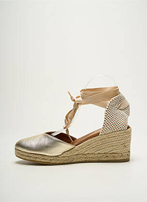 Espadrile țesătură satinată toc de 7 la 9 cm auriu LA MAISON DE L'ESPADRILLE femeie