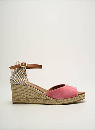 Espadrile nubuc toc de 7 la 9 cm roz LA MAISON DE L'ESPADRILLE femeie