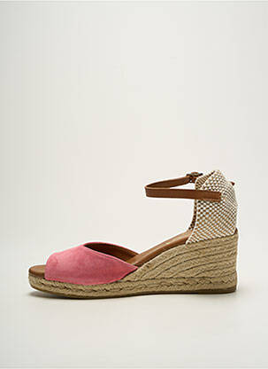 Espadrile nubuc toc de 7 la 9 cm roz LA MAISON DE L'ESPADRILLE femeie