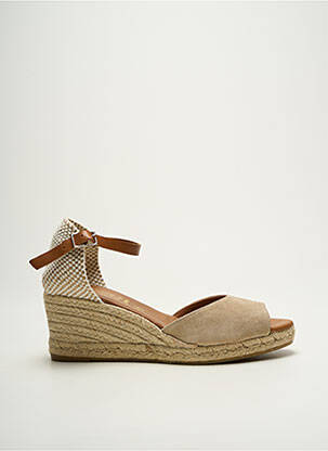 Espadrile nubuc toc de 7 la 9 cm bej LA MAISON DE L'ESPADRILLE femeie