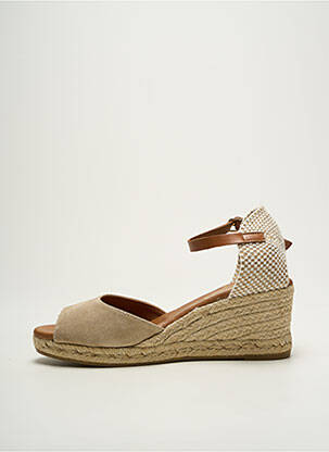 Espadrile nubuc toc de 7 la 9 cm bej LA MAISON DE L'ESPADRILLE femeie